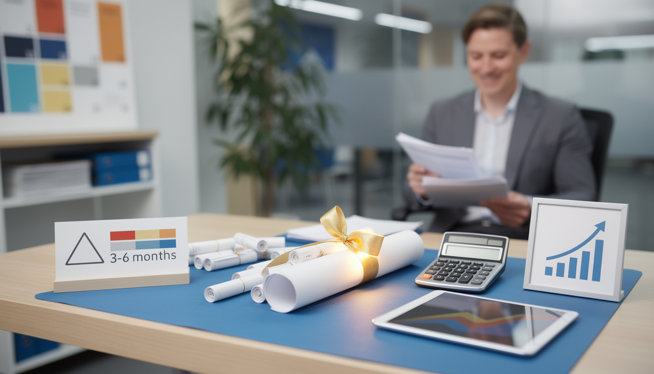 Символическое изображение объединения кредитов: несколько долговых свитков связываются в один золотой лентой на организованном рабочем столе в профессиональной обстановке.